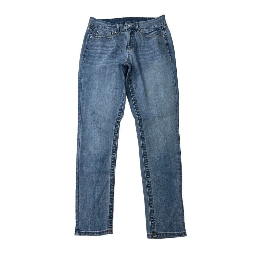 SEVEN7 High Rise Tummy Less Skinny Light Wash Denim Blue Jeans Women's Size 6